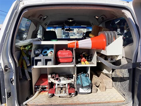 工具箱を積んだラゲッジ