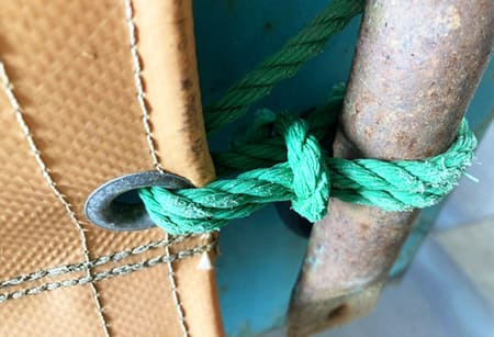 鉄骨に固定されたコボレーン