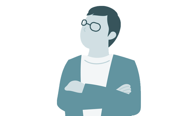 腕組みをする男性のイラスト